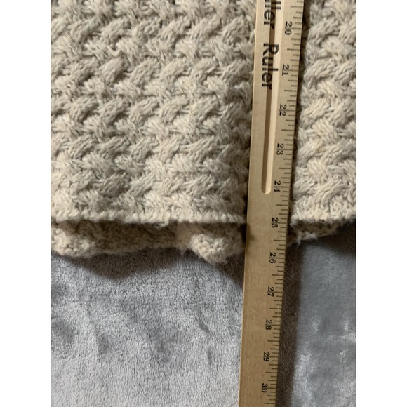 Royal Robbins Sweater Womens Medium Oatmeal Mock Neck Zip Collar Textured Knit - Picture 12 of 12